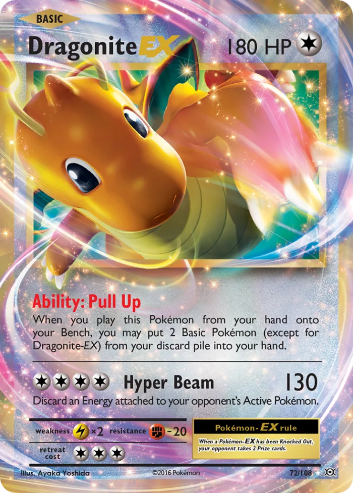 Dragonite-EX #72 Evolutions Pokemon card