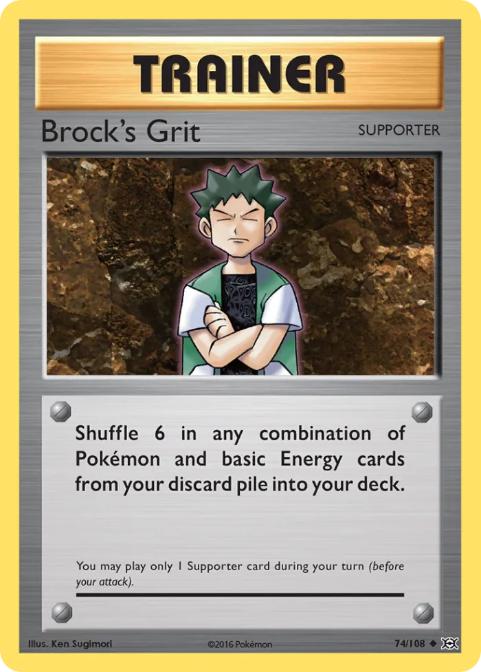 Brock's Grit #74 Evolutions Pokemon card