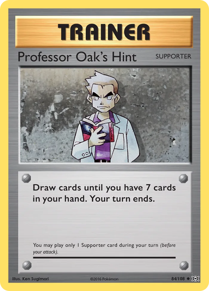Professor Oak's Hint #84 Evolutions Pokemon card