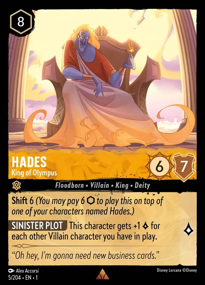 Hades #5 The First Chapter Disney Lorcana card