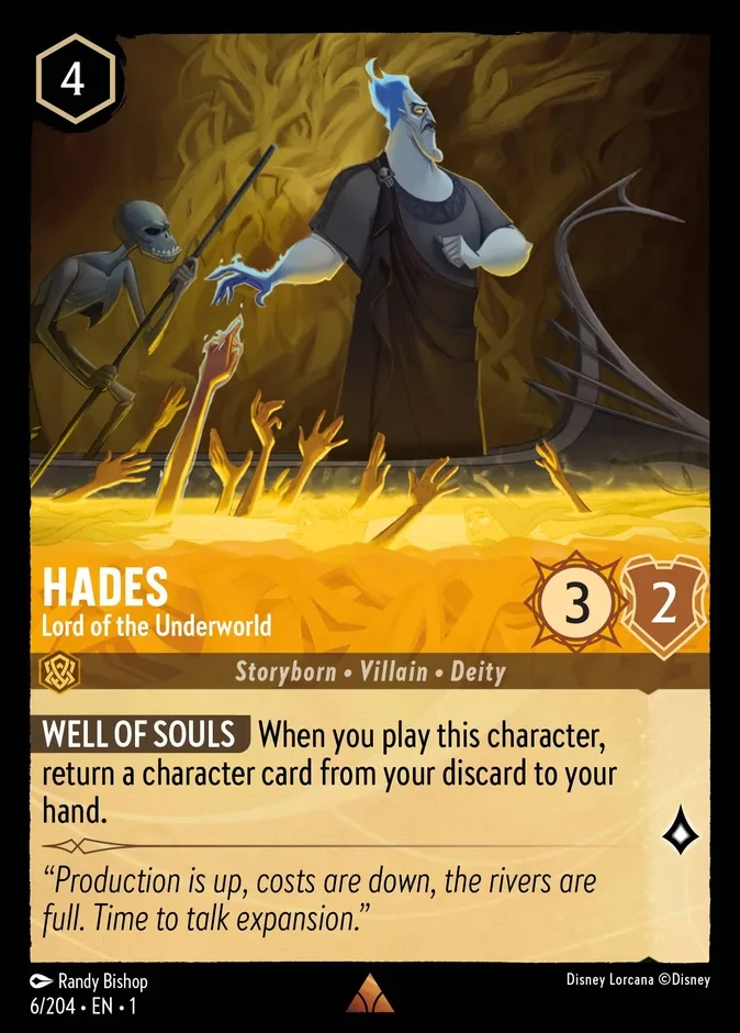 Hades #6 The First Chapter Disney Lorcana card