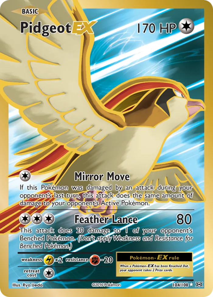 Pidgeot-EX #104 Evolutions Pokemon card