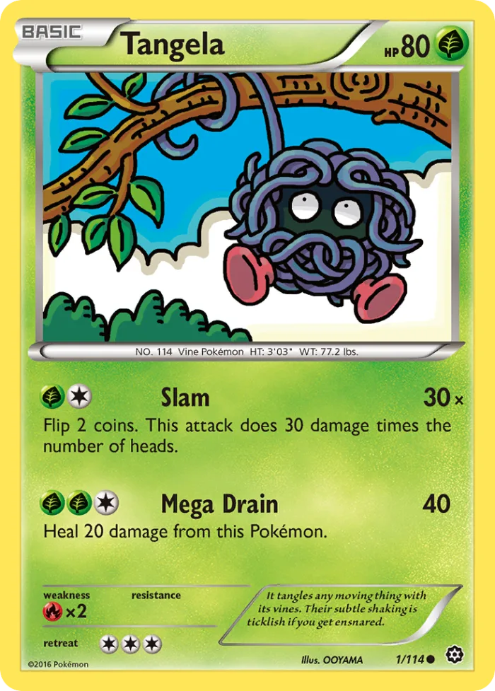 Tangela #1 Steam Siege Pokemon card