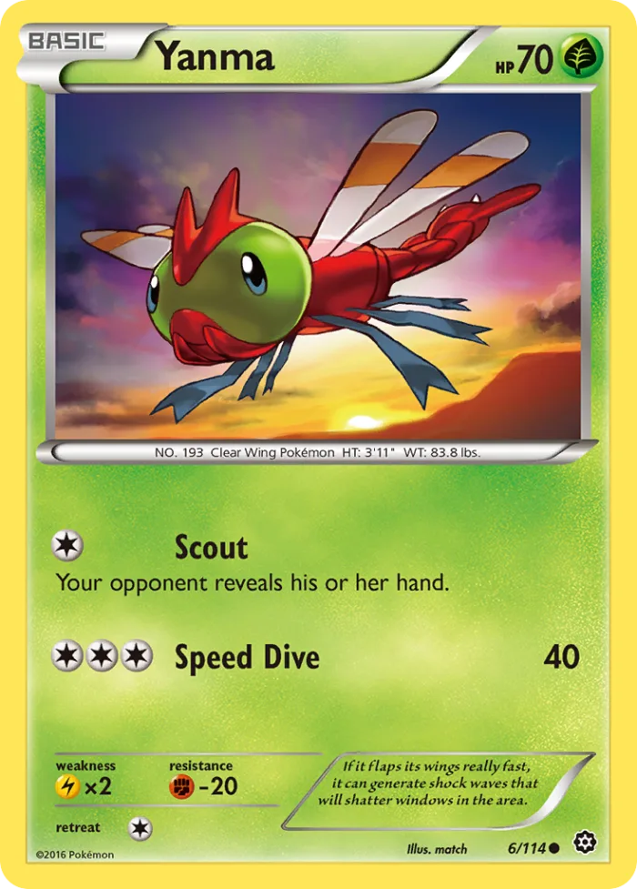Yanma #6 Steam Siege Pokemon card