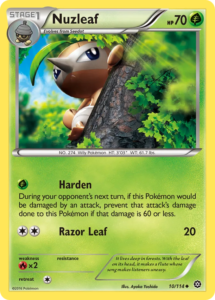Nuzleaf #10 Steam Siege Pokemon card