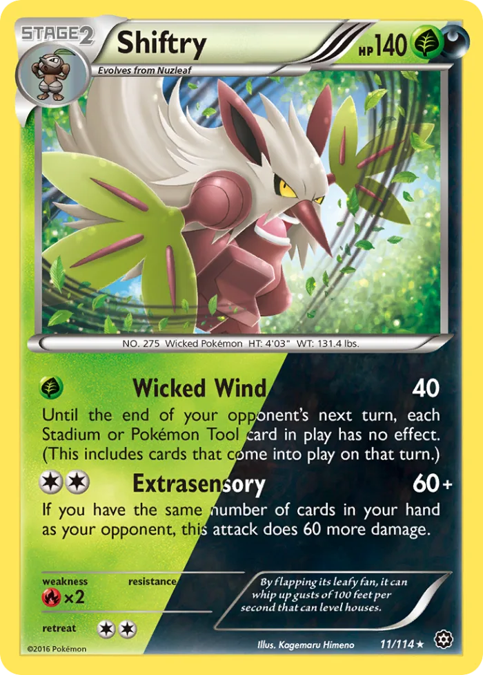 Shiftry #11 Steam Siege Pokemon card