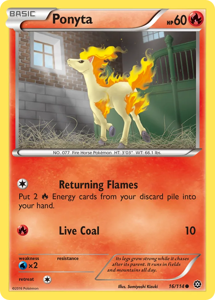 Ponyta #16 Steam Siege Pokemon card