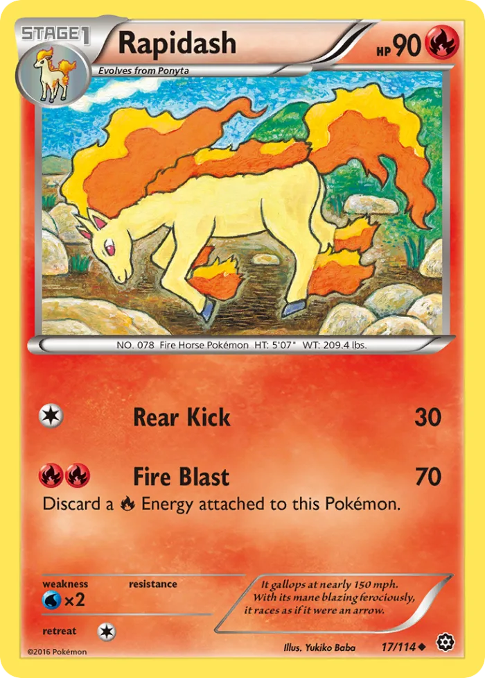 Rapidash #17 Steam Siege Pokemon card