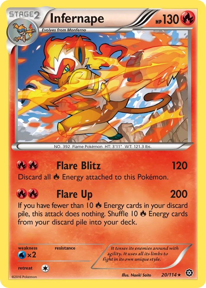 Infernape #20 Steam Siege Pokemon card