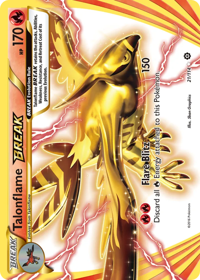 Talonflame BREAK #21 Steam Siege Pokemon card