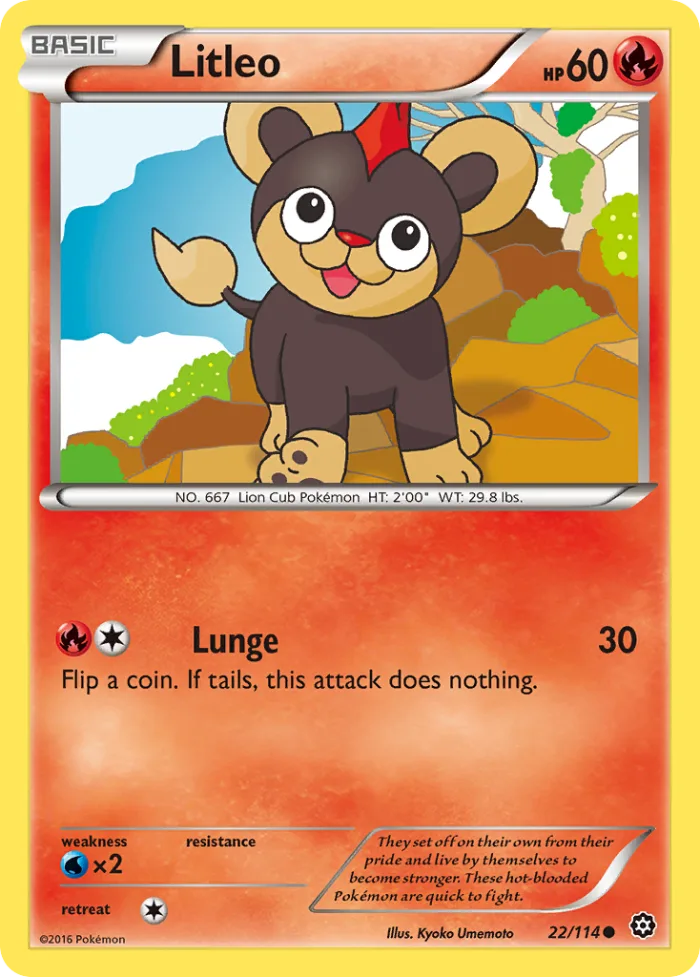 Litleo #22 Steam Siege Pokemon card