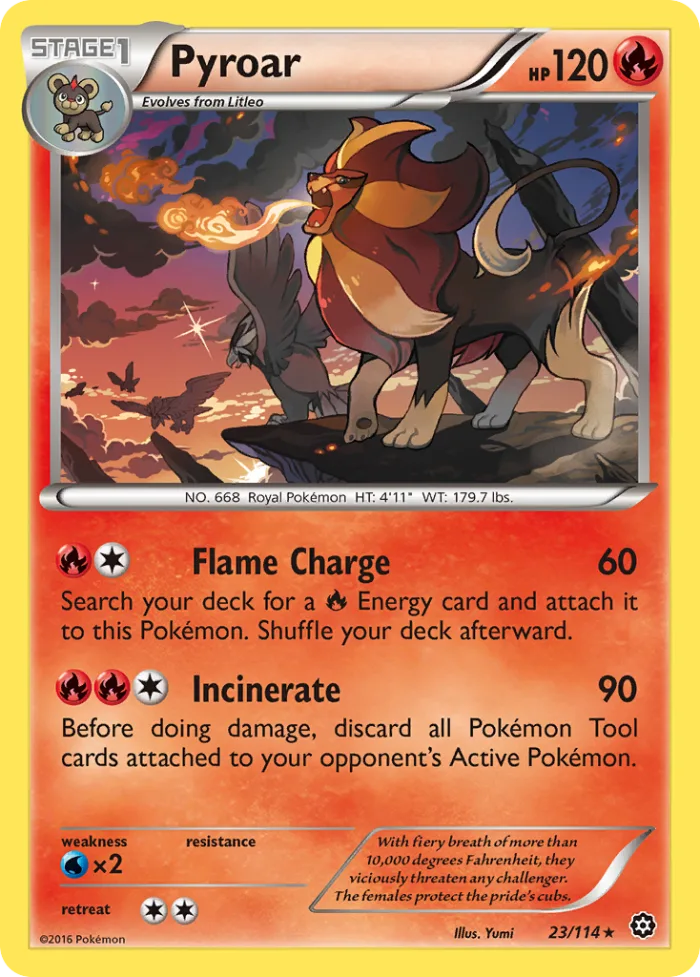 Pyroar #23 Steam Siege Pokemon card