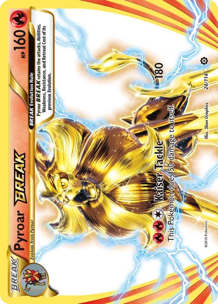 Pyroar BREAK #24 Steam Siege Pokemon card