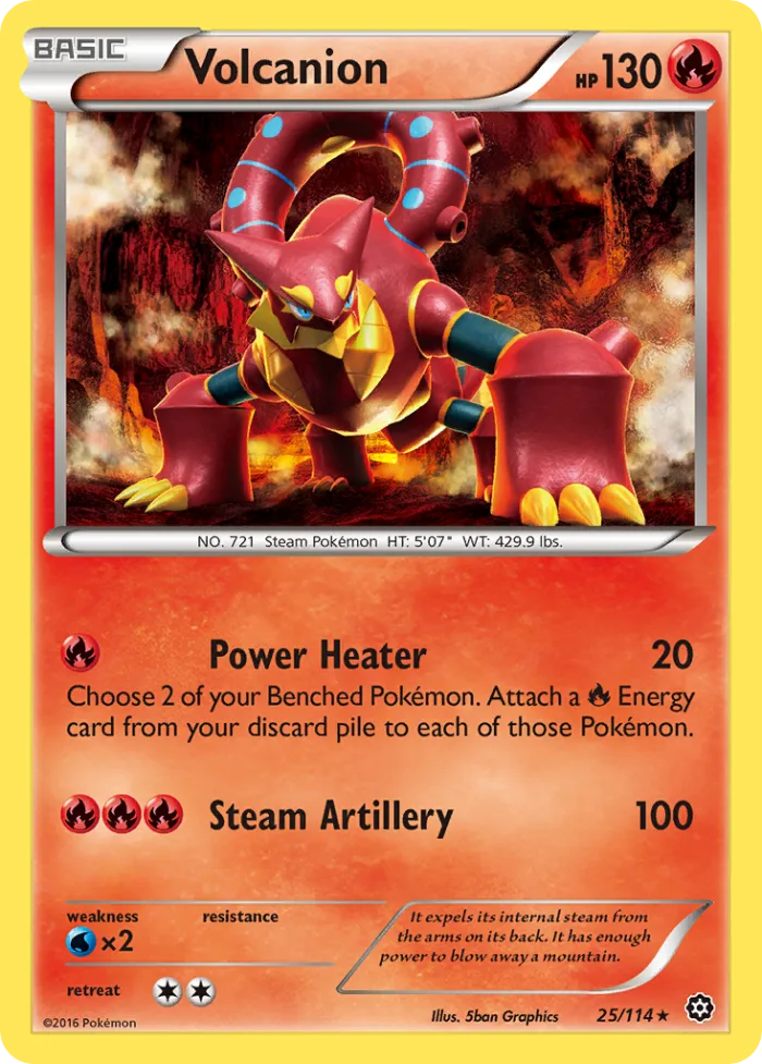 Volcanion #25 Steam Siege Pokemon card