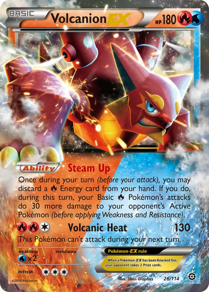 Volcanion-EX #26 Steam Siege Pokemon card