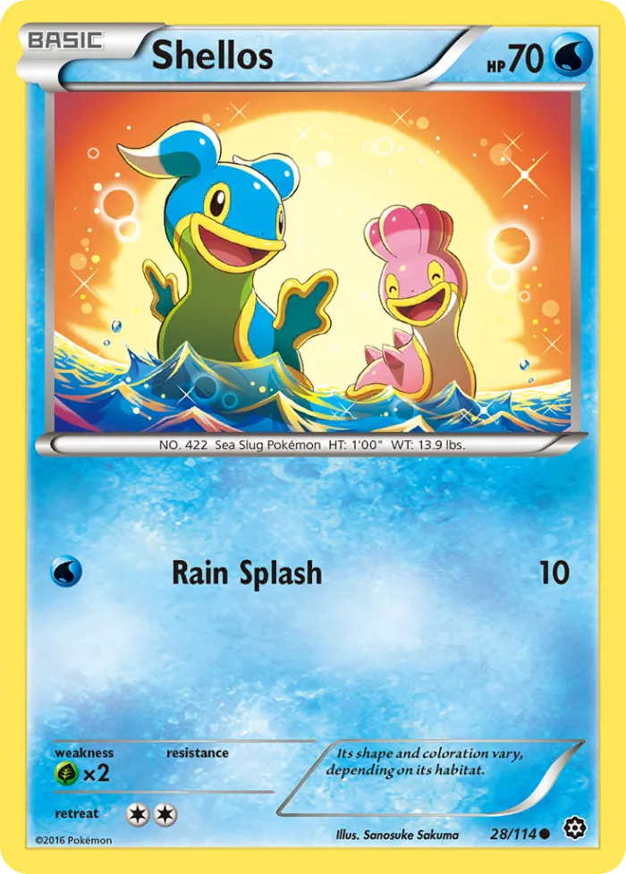 Shellos #28 Steam Siege Pokemon card