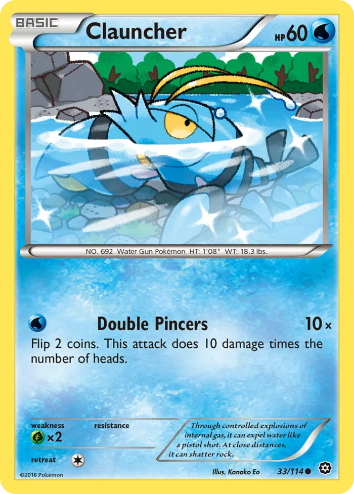 Clauncher #33 Steam Siege Pokemon card