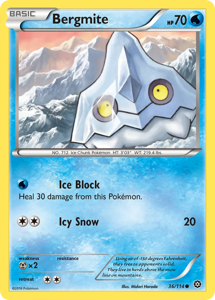 Bergmite #36 Steam Siege Pokemon card
