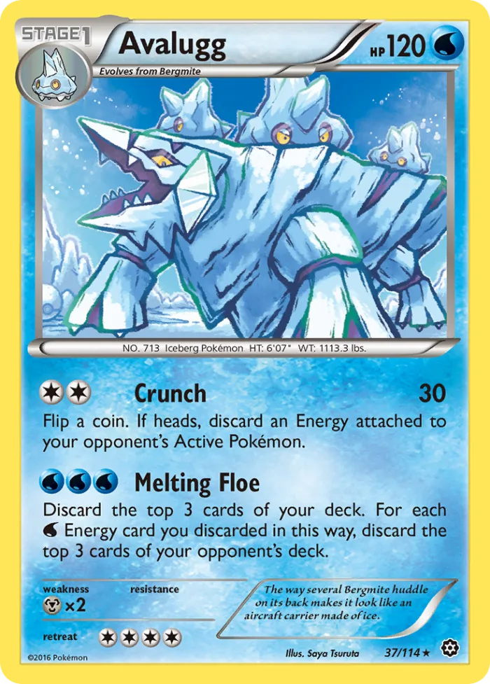 Avalugg #37 Steam Siege Pokemon card