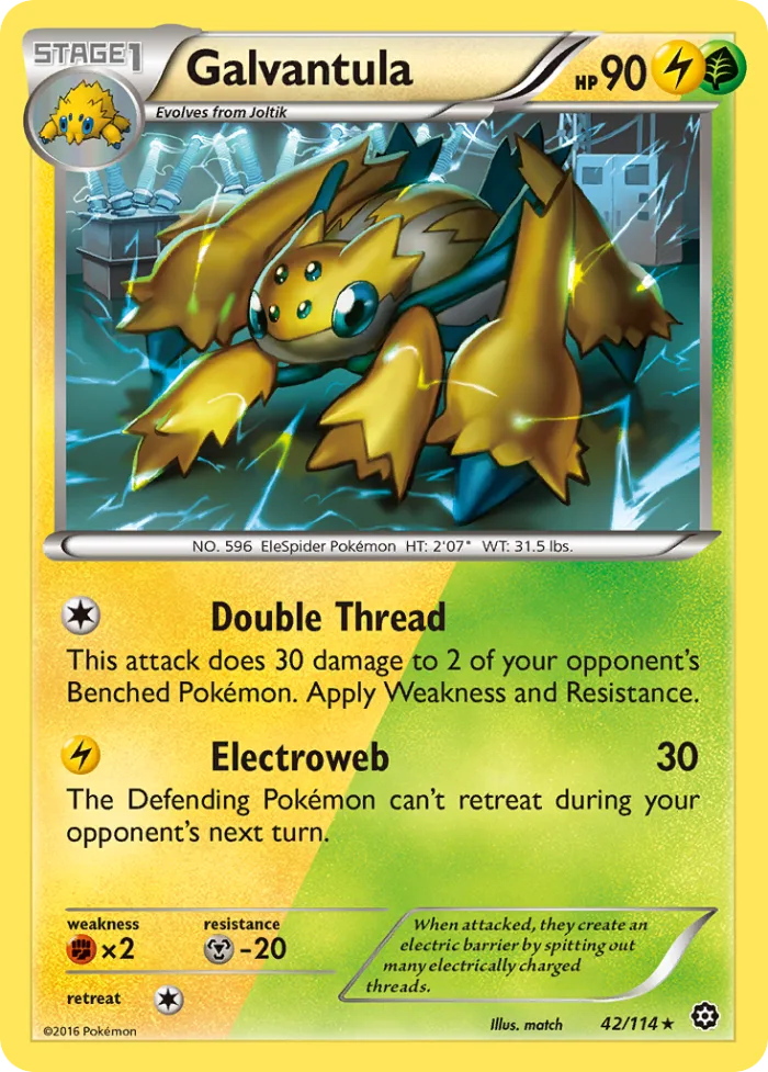 Galvantula #42 Steam Siege Pokemon card