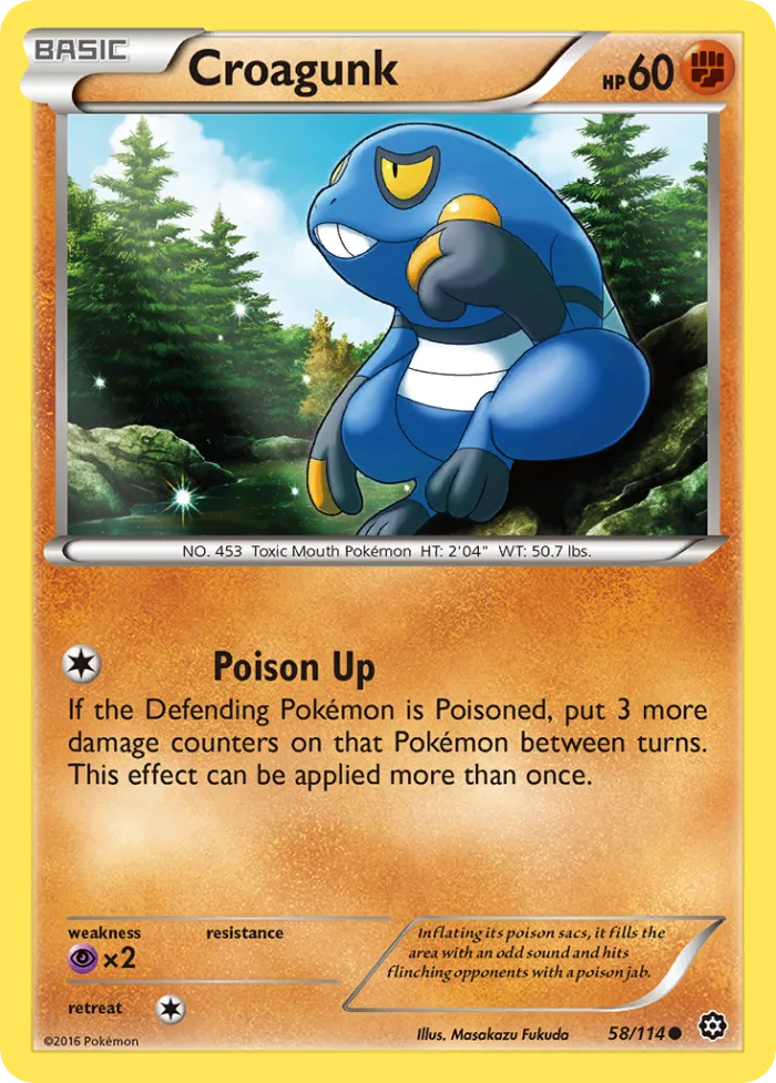 Croagunk #58 Steam Siege Pokemon card