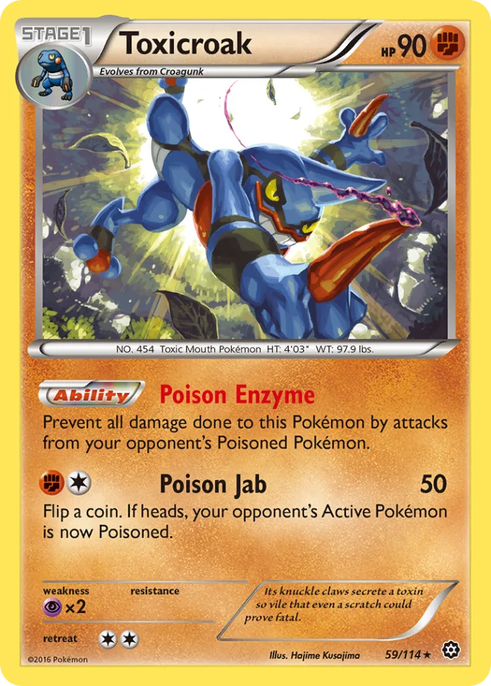 Toxicroak #59 Steam Siege Pokemon card