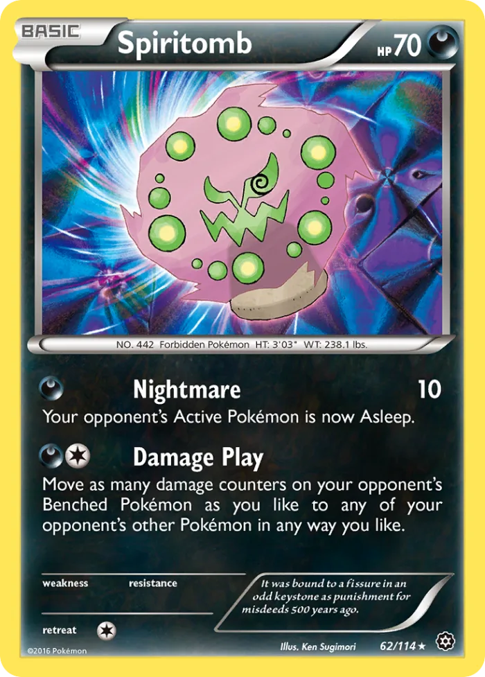 Spiritomb #62 Steam Siege Pokemon card