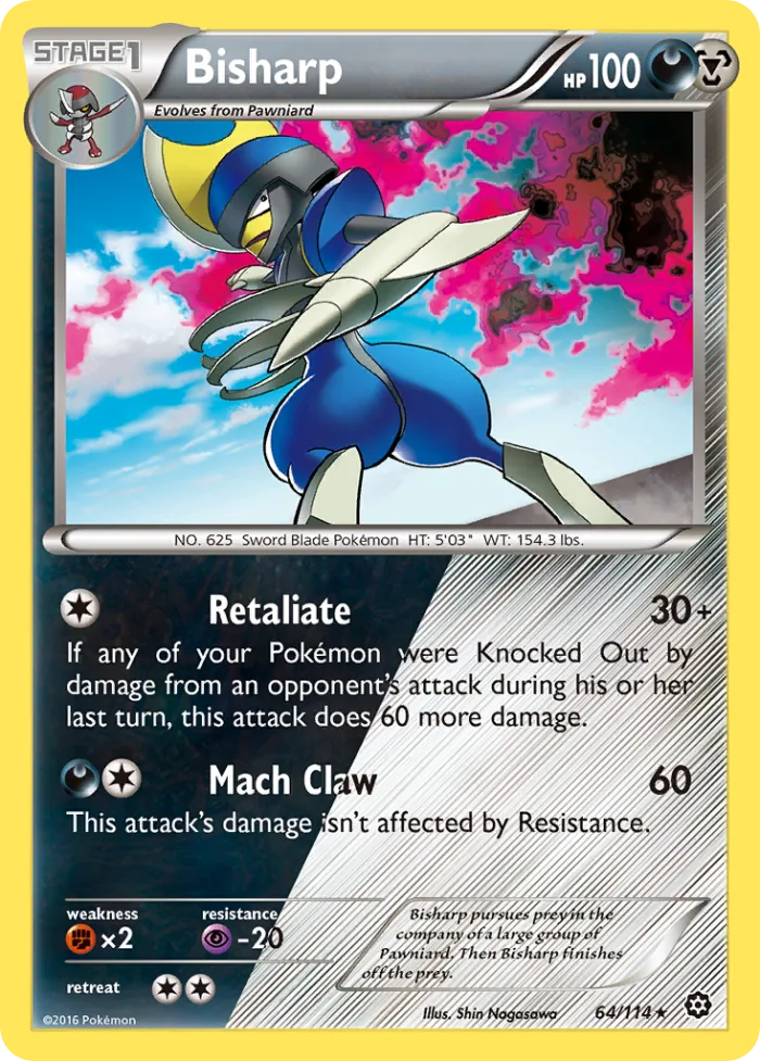 Bisharp #64 Steam Siege Pokemon card