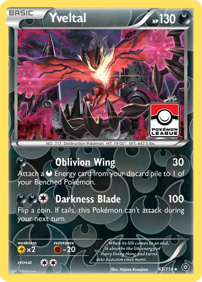 Yveltal #65 Steam Siege Pokemon card