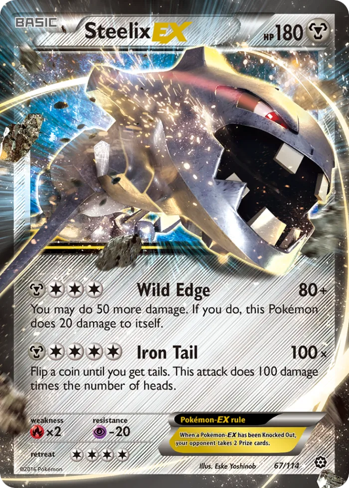 Steelix-EX #67 Steam Siege Pokemon card