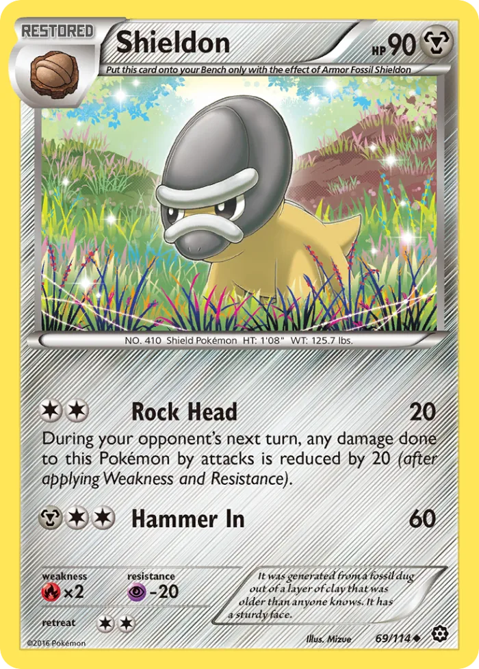 Shieldon #69 Steam Siege Pokemon card