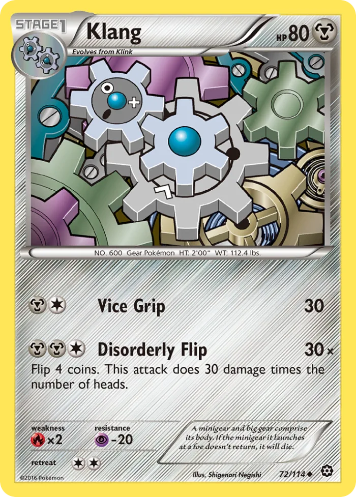 Klang #72 Steam Siege Pokemon card