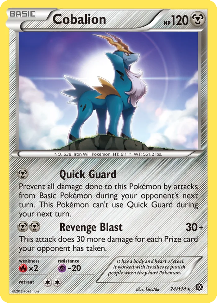 Cobalion #74 Steam Siege Pokemon card