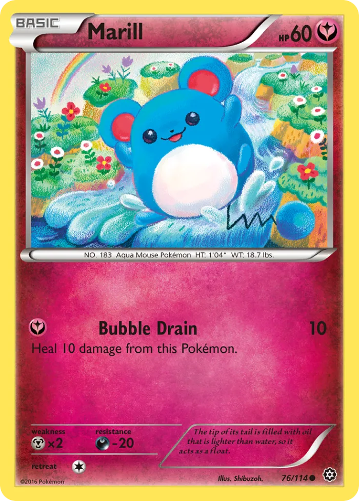 Marill #76 Steam Siege Pokemon card
