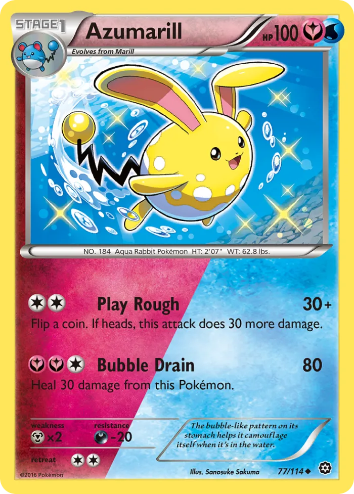 Azumarill #77 Steam Siege Pokemon card