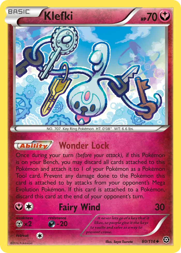 Klefki #80 Steam Siege Pokemon card
