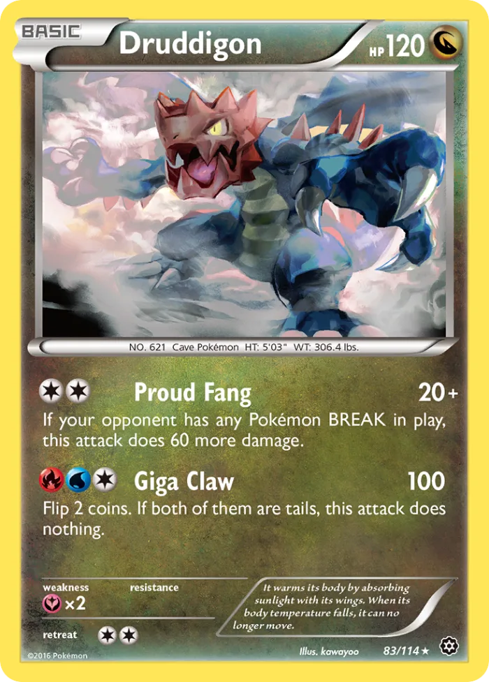 Druddigon #83 Steam Siege Pokemon card