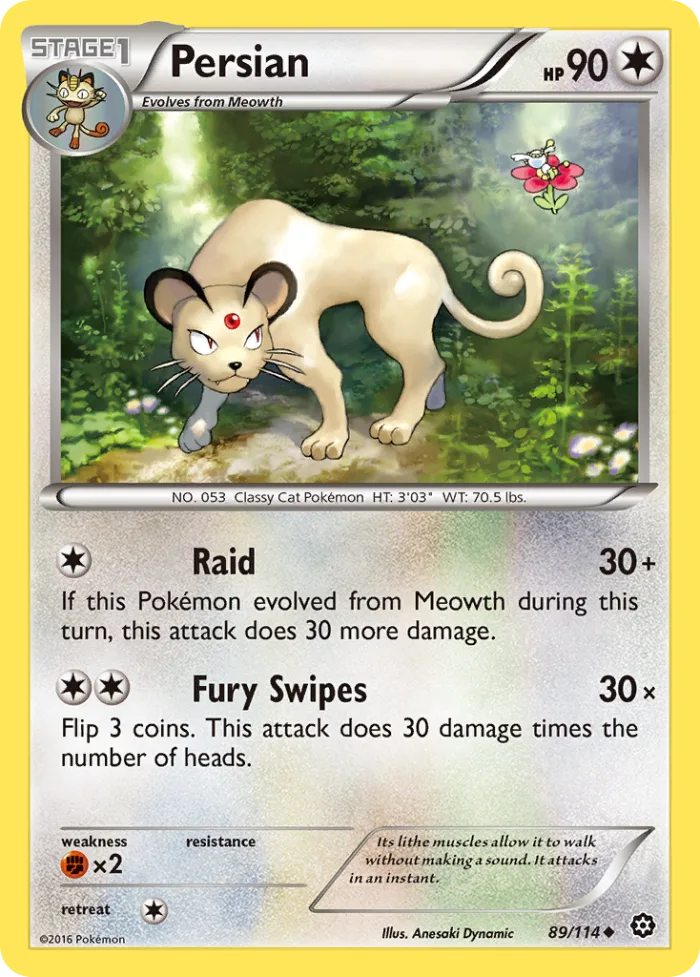 Persian #89 Steam Siege Pokemon card