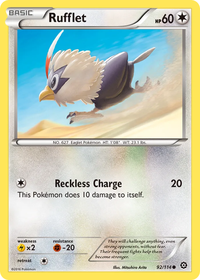 Rufflet #92 Steam Siege Pokemon card
