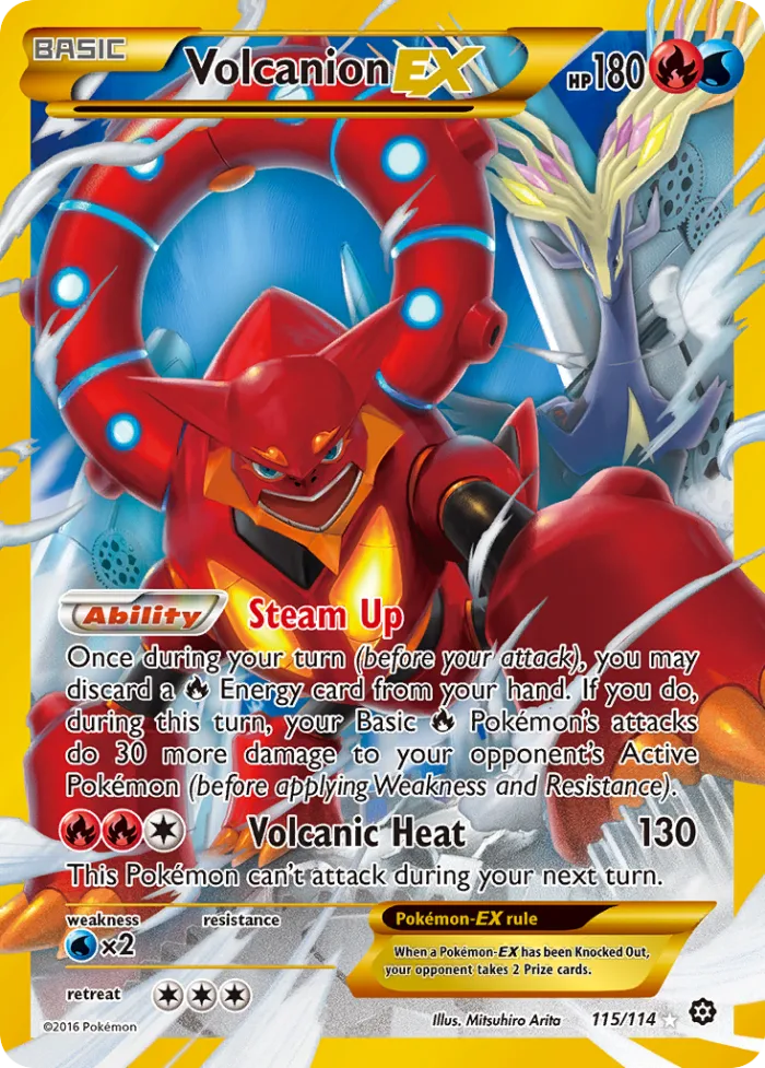 Volcanion-EX #115 Steam Siege Pokemon card