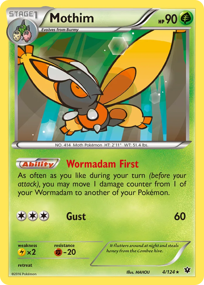 Mothim #4 Fates Collide Pokemon card