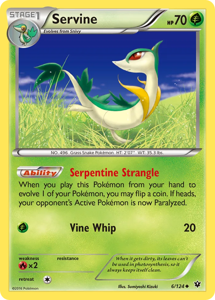 Servine #6 Fates Collide Pokemon card