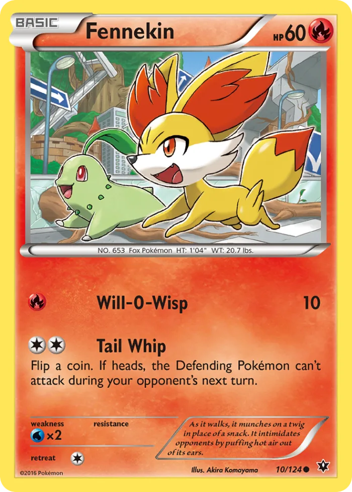 Fennekin #10 Fates Collide Pokemon card