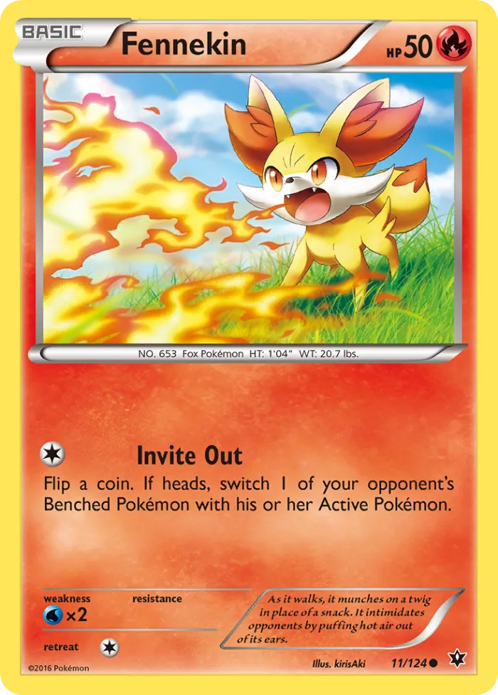 Fennekin #11 Fates Collide Pokemon card