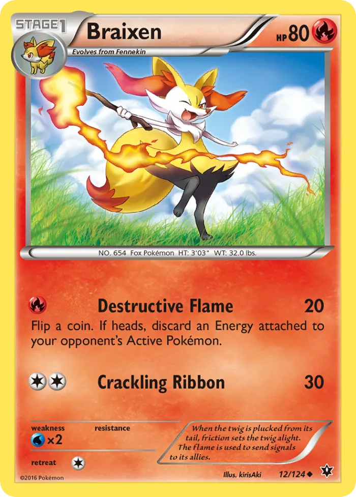 Braixen #12 Fates Collide Pokemon card