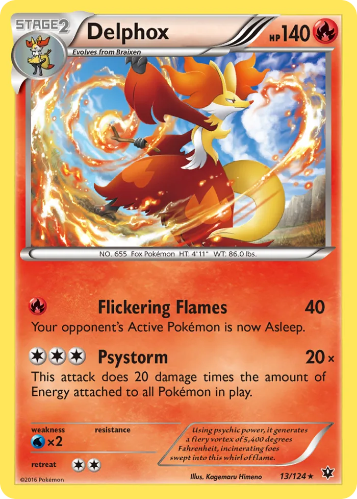 Delphox #13 Fates Collide Pokemon card