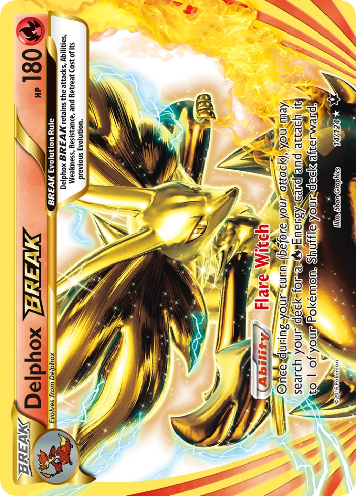 Delphox BREAK #14 Fates Collide Pokemon card