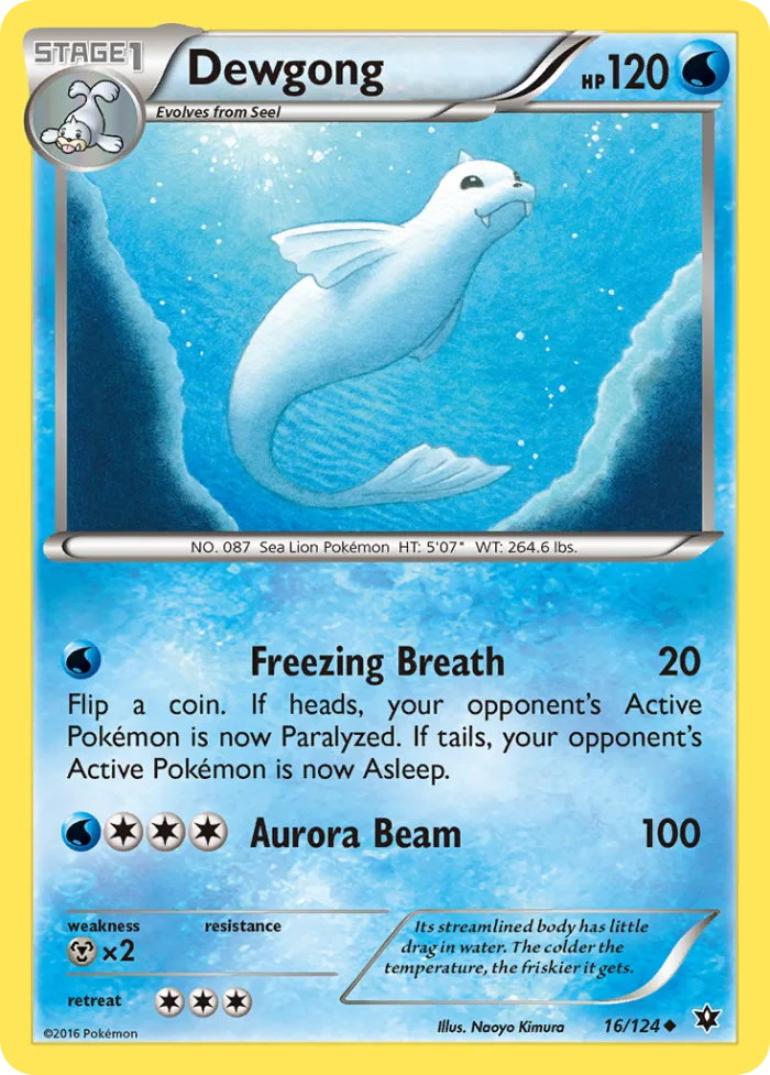 Dewgong #16 Fates Collide Pokemon card