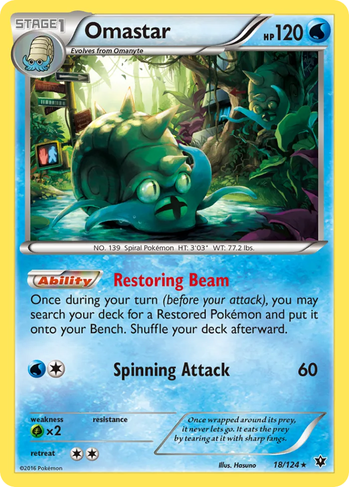 Omastar #18 Fates Collide Pokemon card