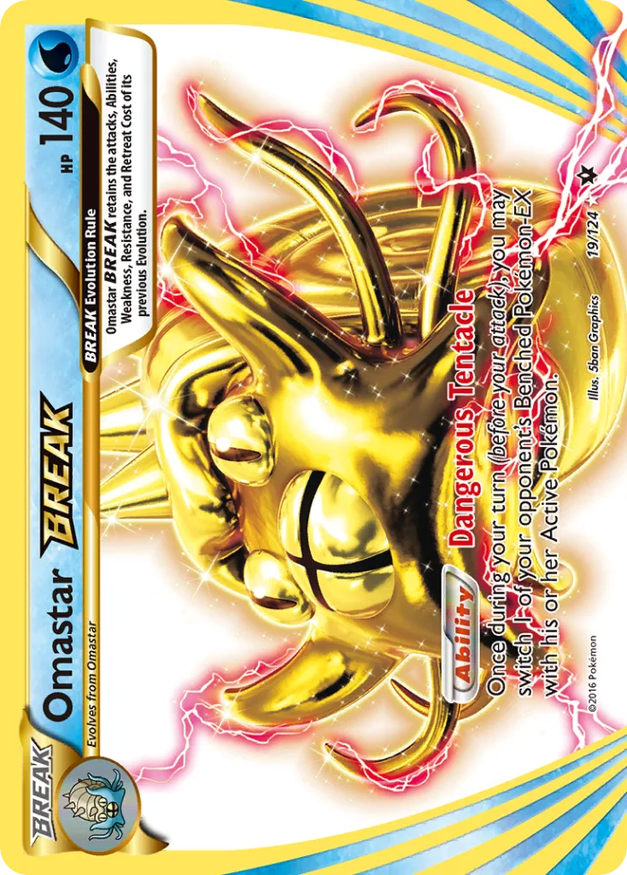 Omastar BREAK #19 Fates Collide Pokemon card